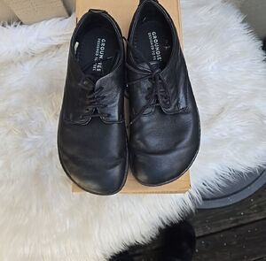 Groundies Palermo mens Black Leather Sneakers Barefoot 7.5